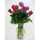 Dozen Red Roses Vased